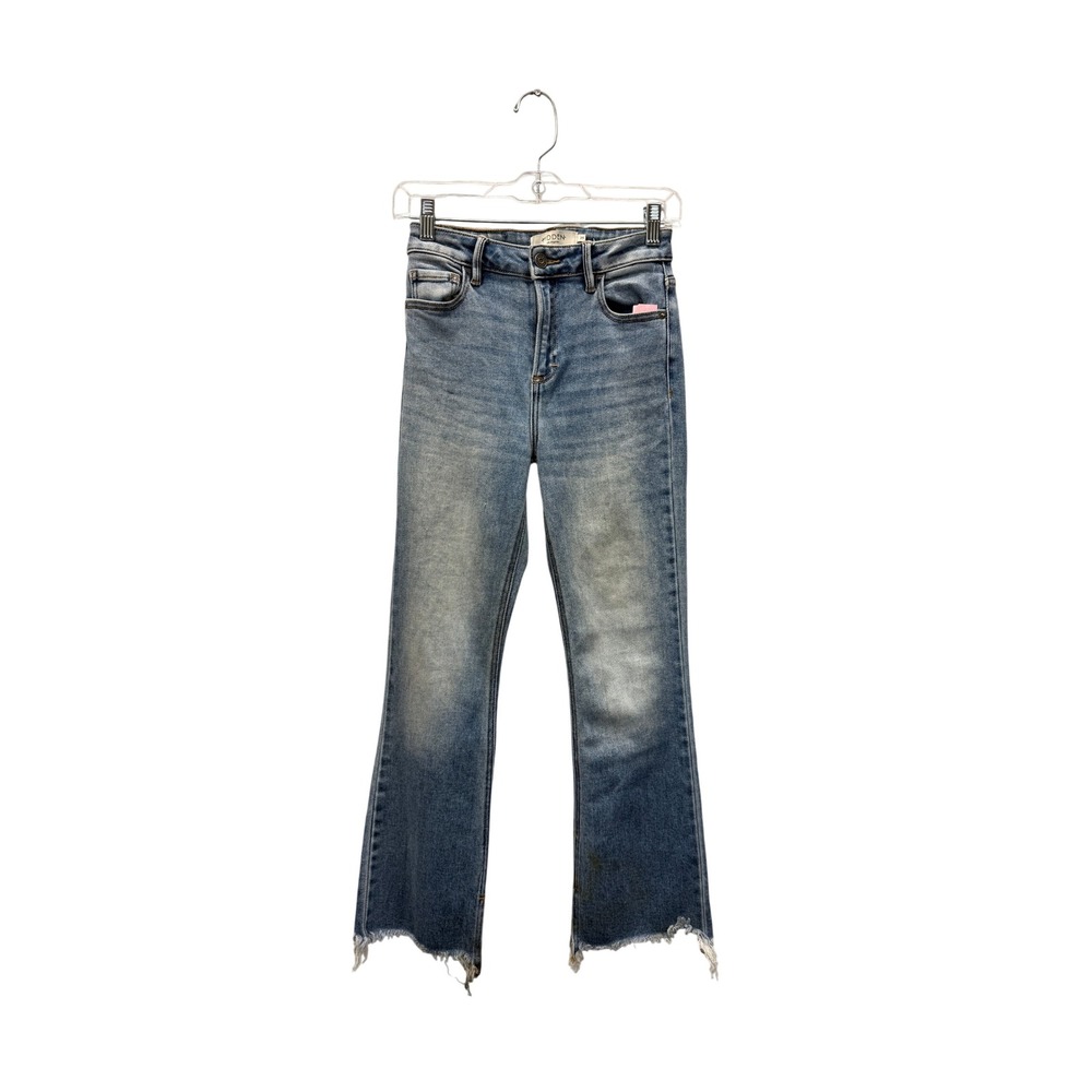Hidden Flare Jeans Women's Size 0 Blue High Rise Raw Hem
